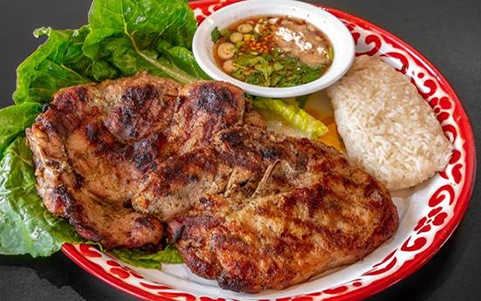 Grilled Pork with Larb Dipping