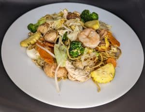 Chow Mein from Tasty Thai Tempe with stir fried noodles, broccoli, cabbage, and carrots near South Tempe.